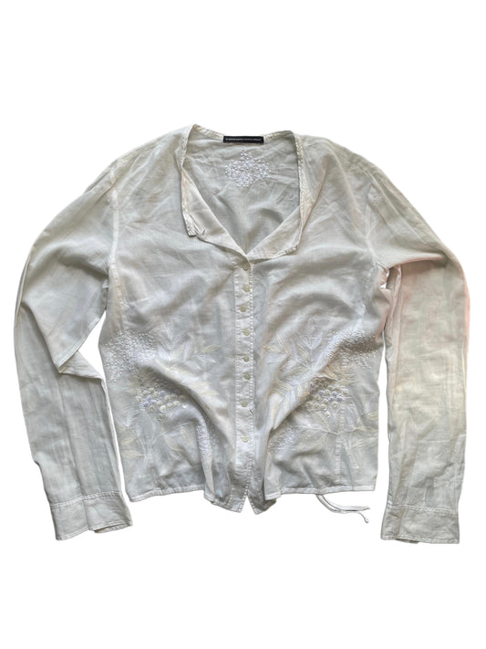 Marithé + Francois Girbaud Bluse mit Stickereien (Frauen XL)