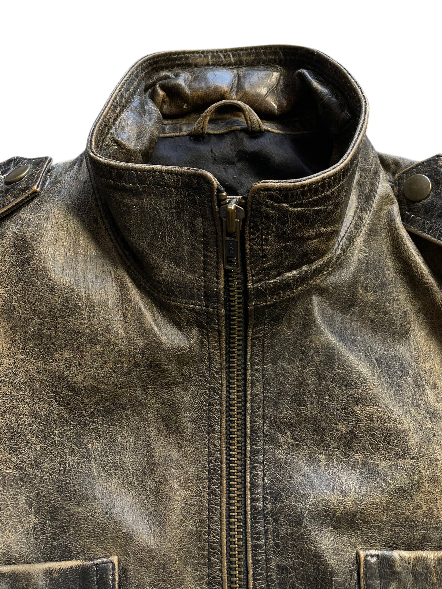 Kurz geschnittene Lederjacke (Frauen S)