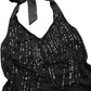 Neckholder Top mit Glitzersteinen (M)