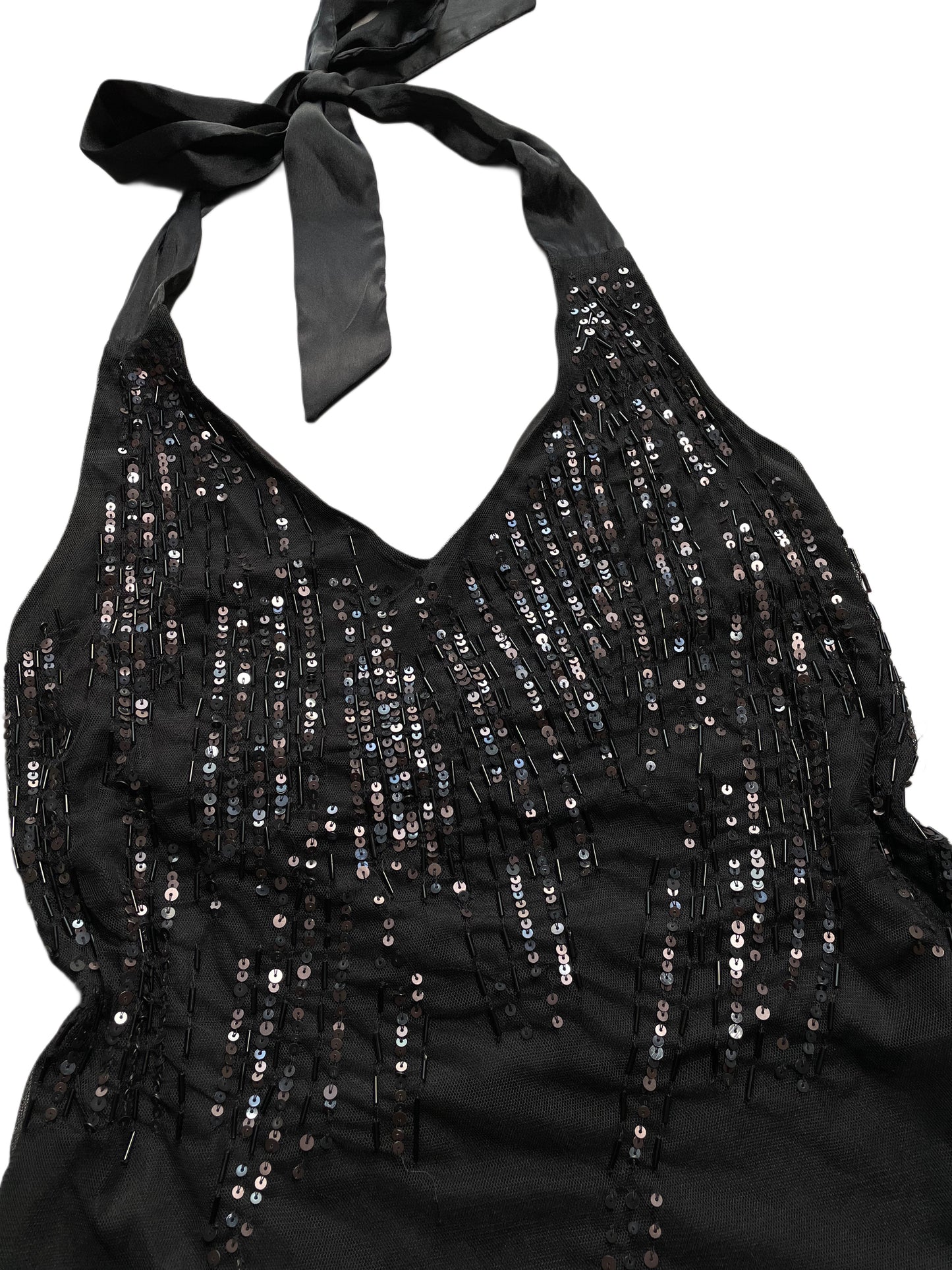 Neckholder Top mit Glitzersteinen (M)