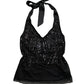 Neckholder Top mit Glitzersteinen (M)