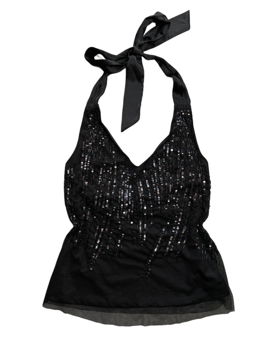 Neckholder Top mit Glitzersteinen (M)