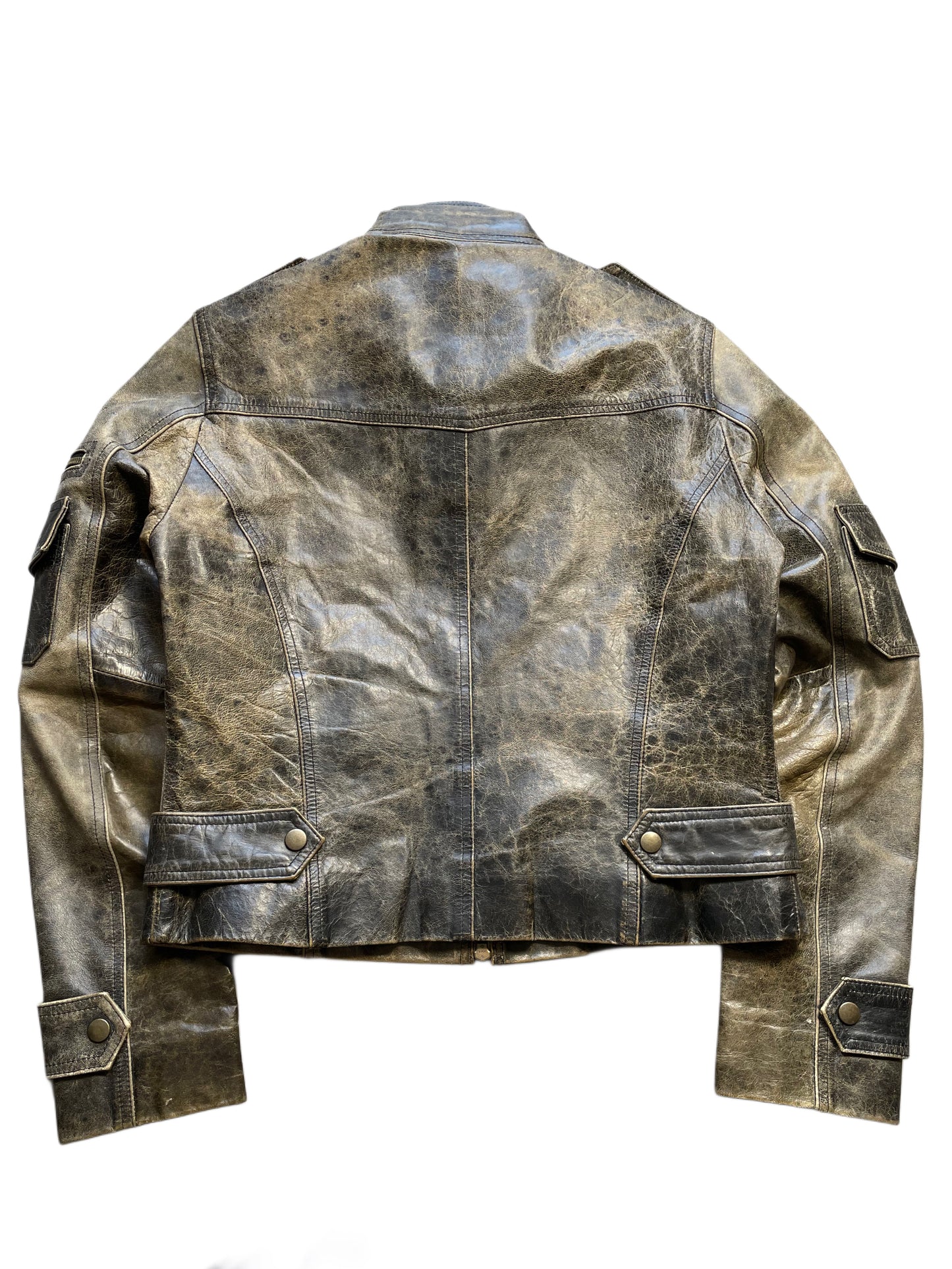 Kurz geschnittene Lederjacke (Frauen S)