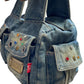 Diesel Tasche aus Jeans mit Glitzersteinen
