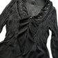 Y2K Vintage Bluse in Transparent mit Glitzer (Frauen L)