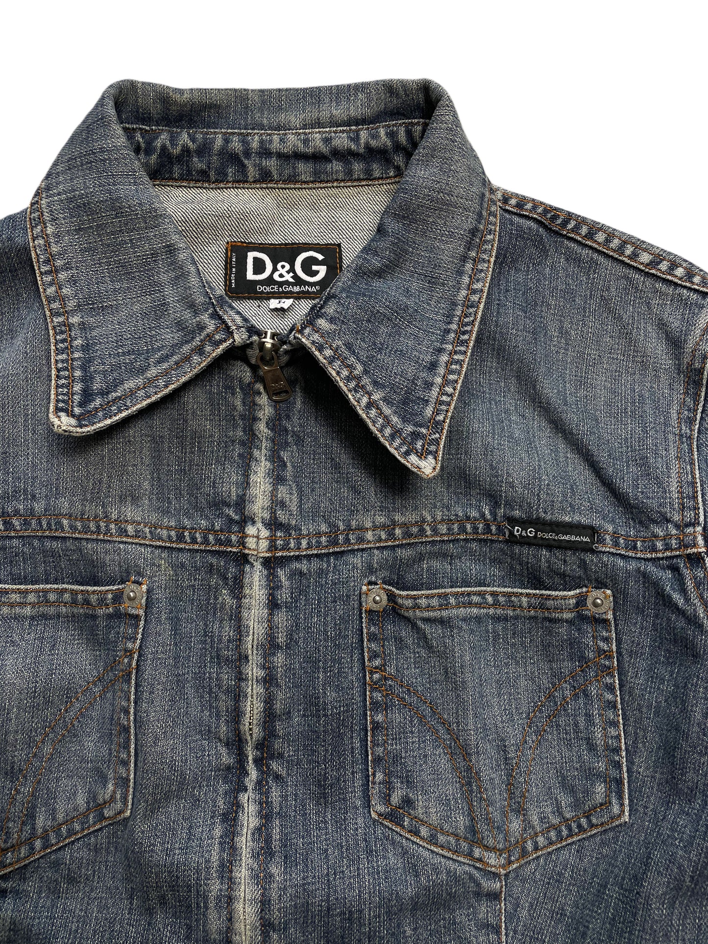 Dolce & Gabbana Jeansjacke mit Reißverschluss (Frauen L)