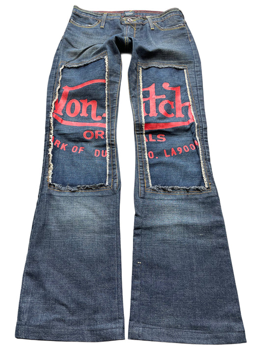 Von Dutch Jeans mit Schlag und Print (Frauen M / W27)