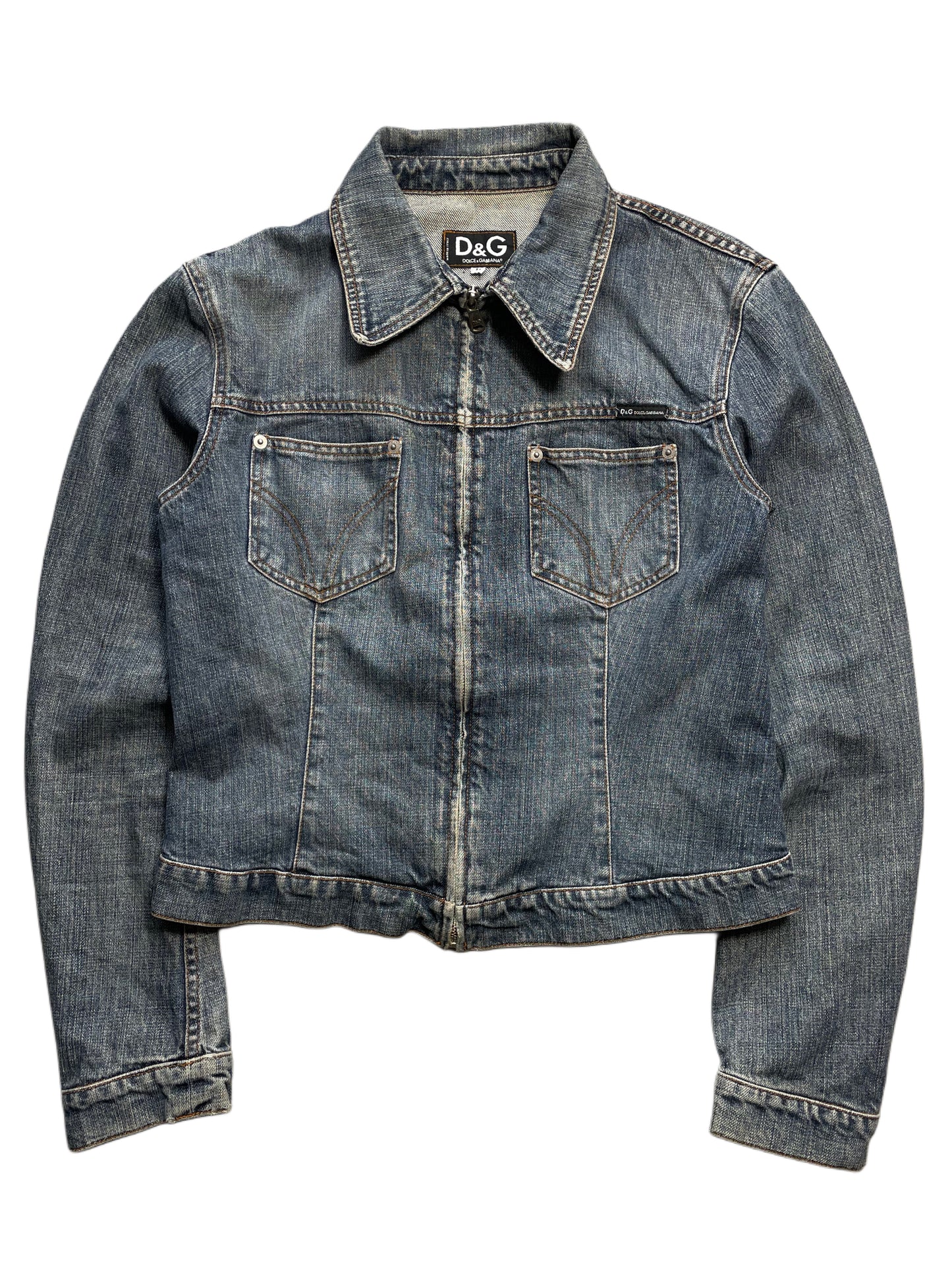 Dolce & Gabbana Jeansjacke mit Reißverschluss (Frauen L)