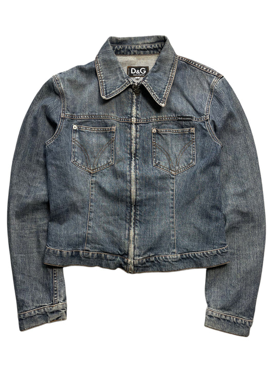 Dolce & Gabbana Jeansjacke mit Reißverschluss (Frauen L)