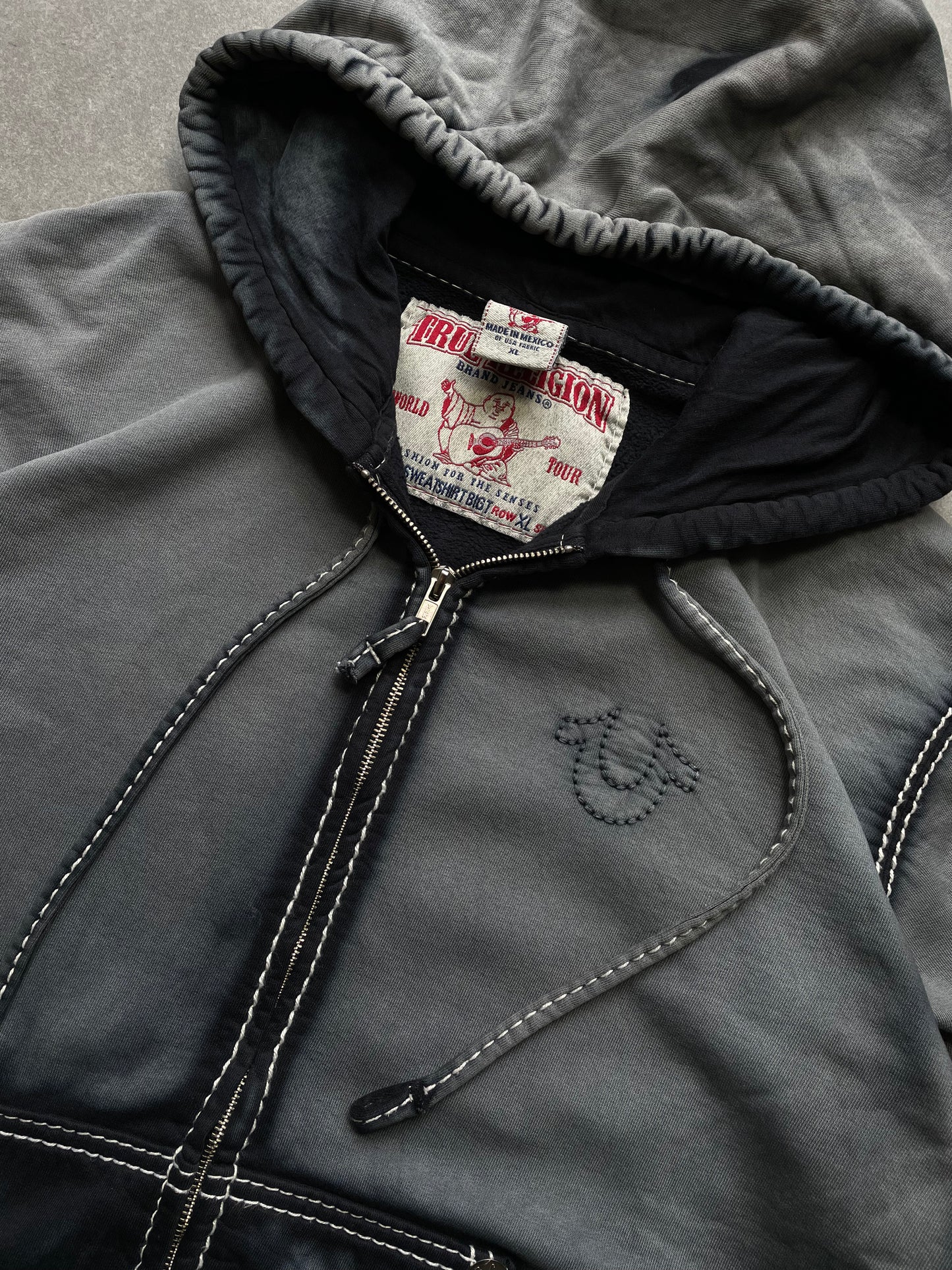 True Religion (Made in Mexico) Hoodie mit Zipper (XL)